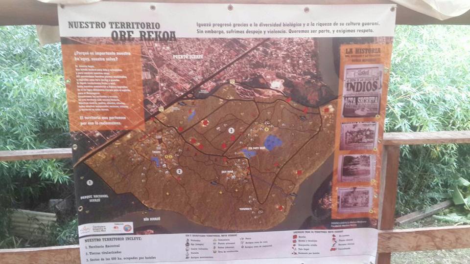 Figura 1. Mapa Ore Rekoa (Fuente:Yriapu, turismo guaraní. Coordinadora autogestiva de turismo mbyá y Fundación Banco de Bosques)